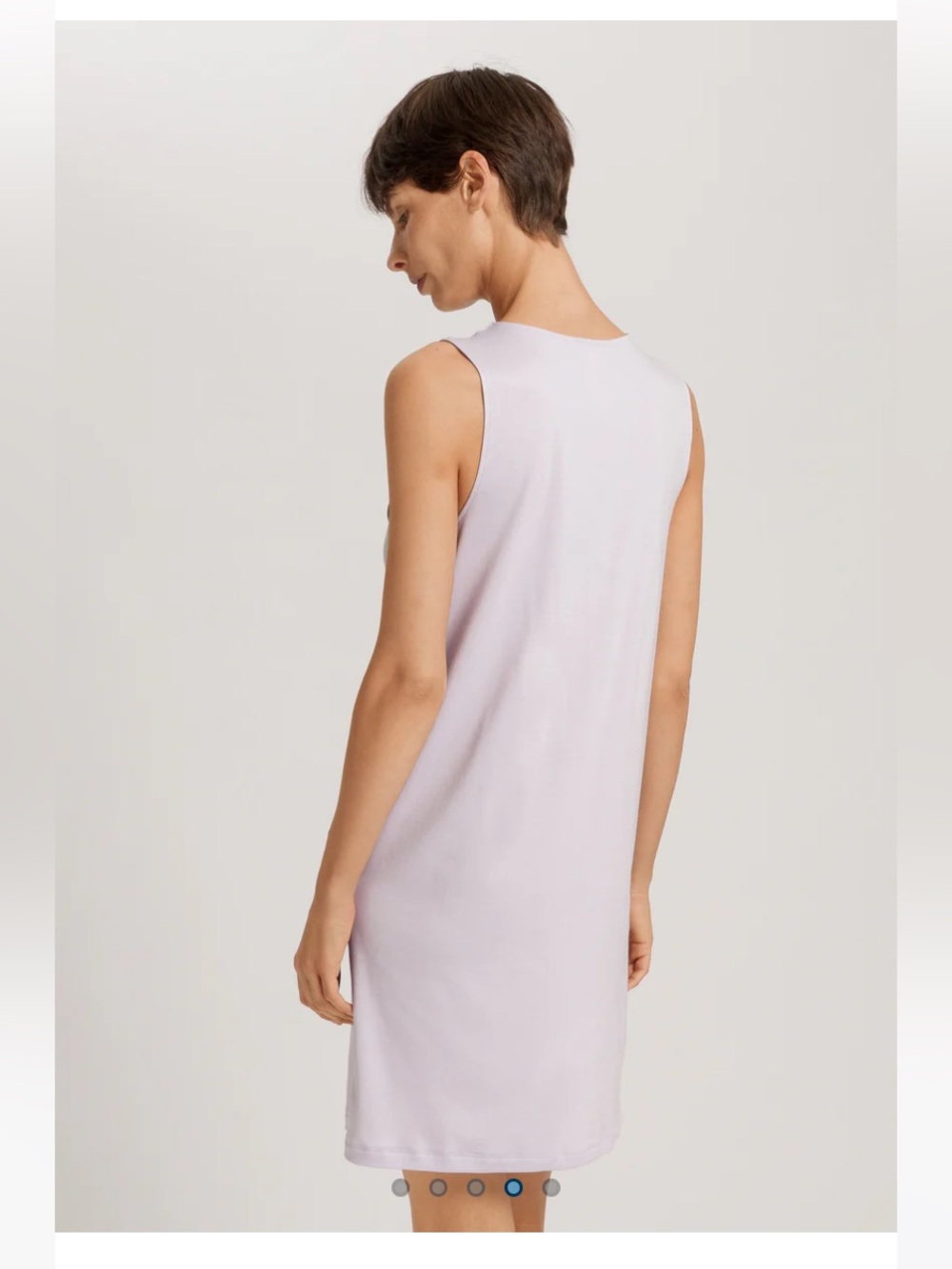 NWT Hanro Luxury Sleepwear 100% Cotton Tank Gown With Lace V-Neck Trim Purple M - Picture 2 of 12